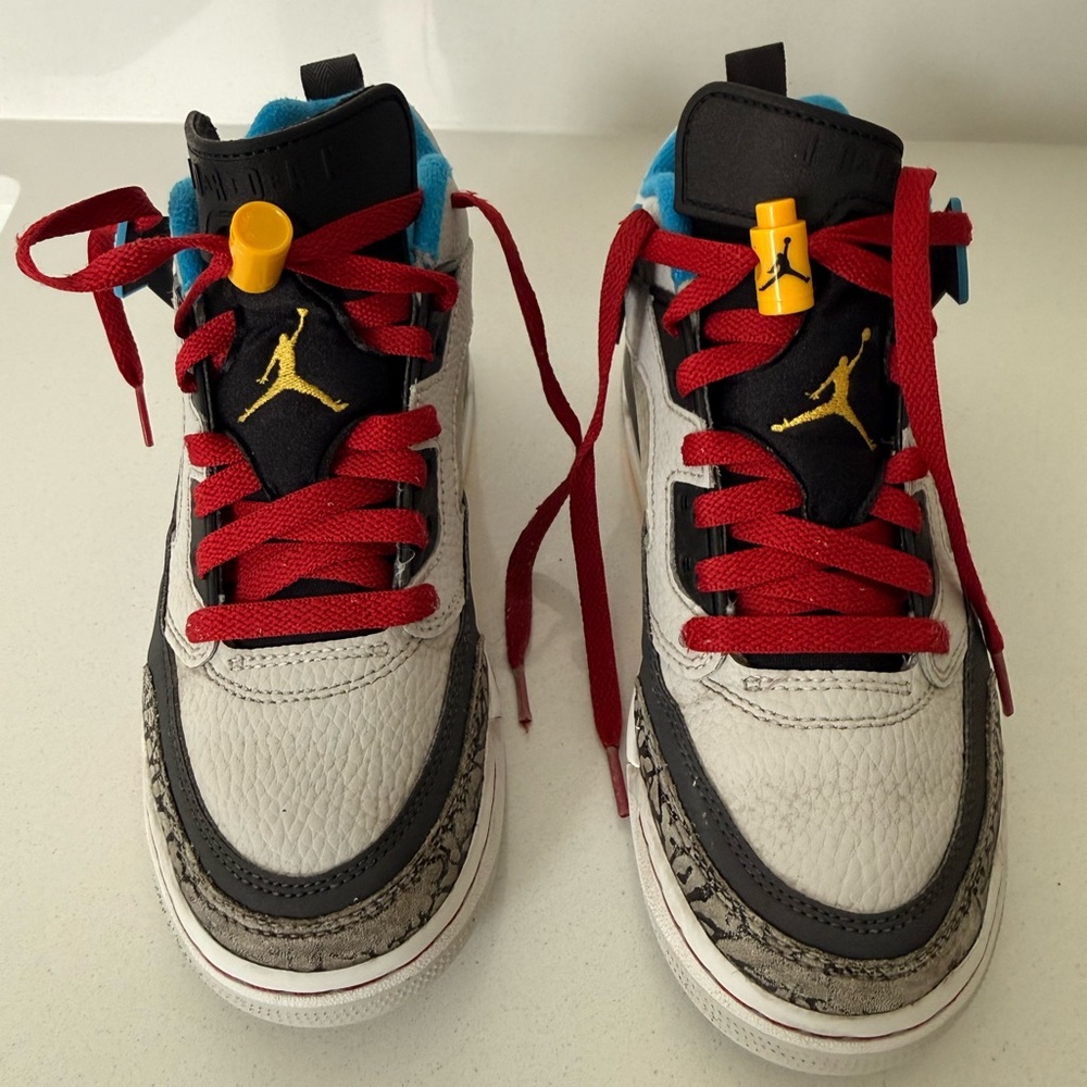 Youth Air Jordan Sneakers with Red Laces - Size 5.5